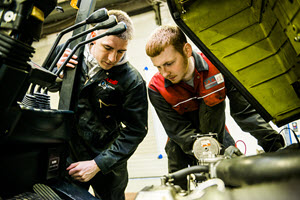 Forklift Truck engineers being trained