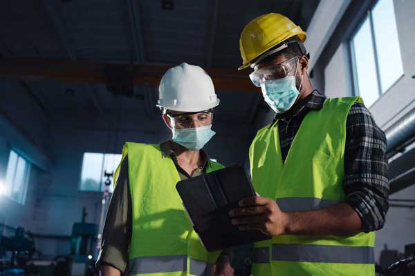 Safety for Service Engineers - Hard hats-masks-hi vis vests
