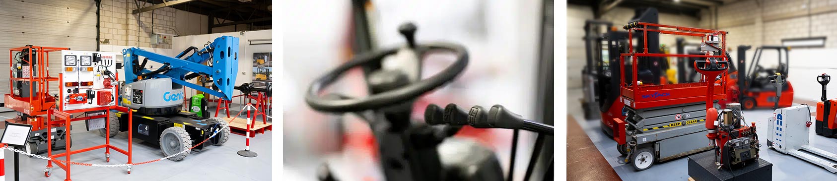 3 photos illustrating Material Handling Attachments